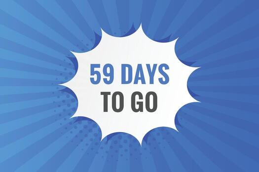 59 days to go countdown template. 59 day Countdown left days banner design vector