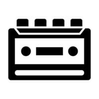 Cassette Recorder Vector Glyph Icon For Personal And Commercial Use.