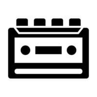 Cassette Recorder Vector Glyph Icon For Personal And Commercial Use.