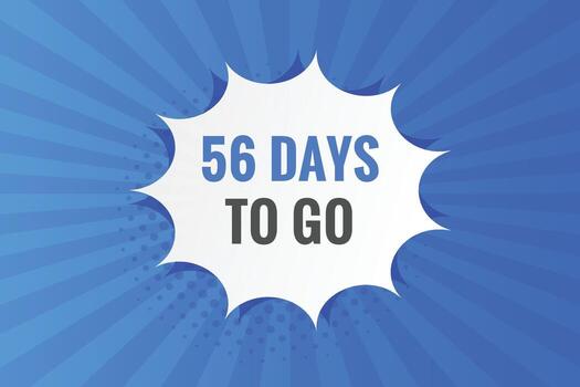 56 days to go countdown template. 56 day Countdown left days banner design vector