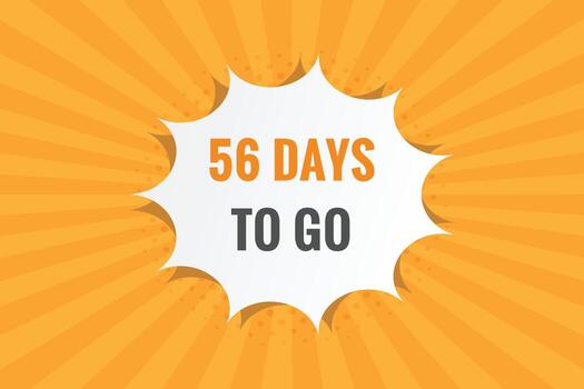 56 days to go countdown template. 56 day Countdown left days banner design vector