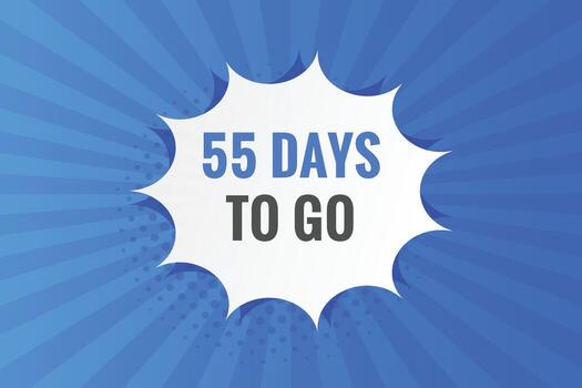 55 days to go countdown template. 55 day Countdown left days banner design vector