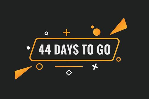 44 dias a Vamos cuenta regresiva modelo. 44 día cuenta regresiva izquierda dias bandera diseño vector