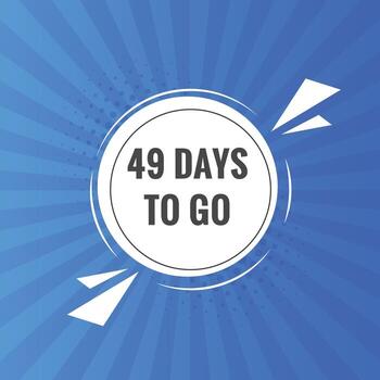 49 days to go countdown template. 49 day Countdown left days banner design vector