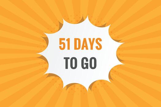 51 days to go countdown template. 51 day Countdown left days banner design vector