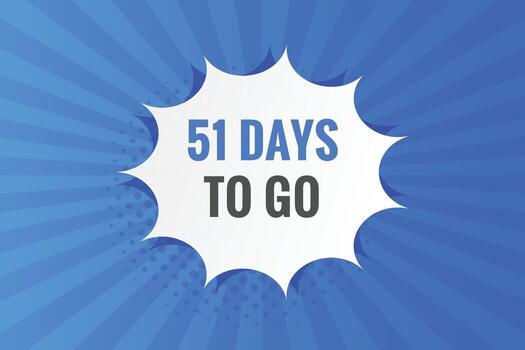 51 days to go countdown template. 51 day Countdown left days banner design vector