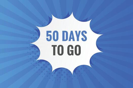 50 days to go countdown template. 50 day Countdown left days banner design vector