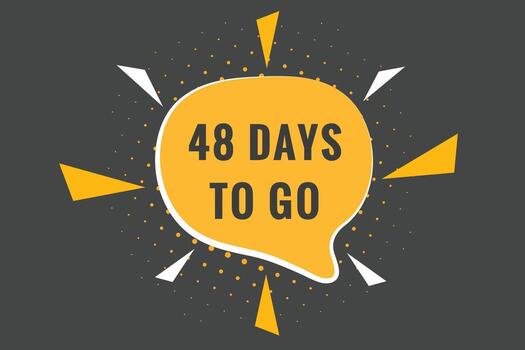 48 days to go countdown template. 48 day Countdown left days banner design vector