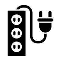 Extension Cord Vector Glyph Icon For Personal And Commercial Use.