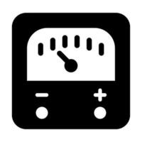 Voltmeter Vector Glyph Icon For Personal And Commercial Use.