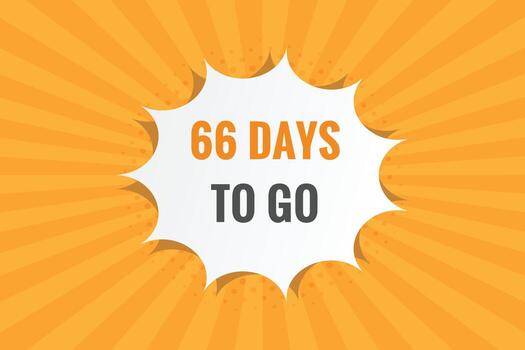 66 days to go countdown template. 66 day Countdown left days banner design vector