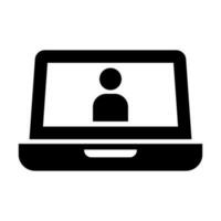Laptop Vector Glyph Icon For Personal And Commercial Use.