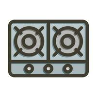 Cooking Stove Thick Line Filled Colors For Personal And Commercial Use. vector