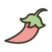 Chilli Thick Line Filled Colors For Personal And Commercial Use. vector