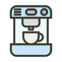 Coffee Machine Thick Line Filled Colors For Personal And Commercial Use. vector