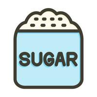 Sugar Bag Thick Line Filled Colors For Personal And Commercial Use. vector