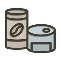 Canned Food Thick Line Filled Colors For Personal And Commercial Use. vector