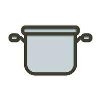 Soup Pot Thick Line Filled Colors For Personal And Commercial Use. vector