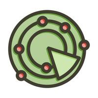 Radar Thick Line Filled Colors For Personal And Commercial Use. vector