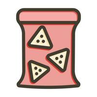 Snack Thick Line Filled Colors For Personal And Commercial Use. vector