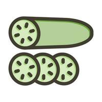 Cucumber Thick Line Filled Colors For Personal And Commercial Use. vector