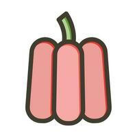 Bell Pepper Thick Line Filled Colors For Personal And Commercial Use. vector