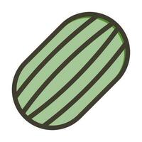 Ash Gourd Thick Line Filled Colors For Personal And Commercial Use. vector