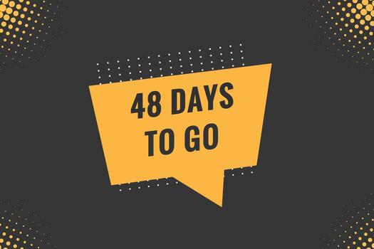 48 days to go countdown template. 48 day Countdown left days banner design vector