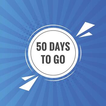 50 days to go countdown template. 50 day Countdown left days banner design vector