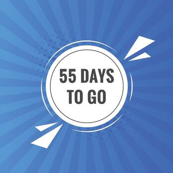 55 days to go countdown template. 55 day Countdown left days banner design vector