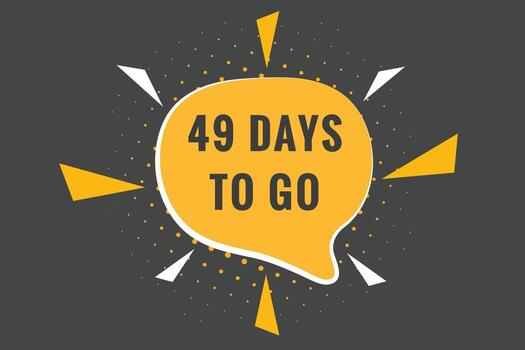49 days to go countdown template. 49 day Countdown left days banner design vector