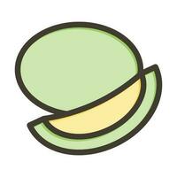 Cantalupo grueso línea lleno colores para personal y comercial usar. vector