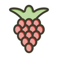 Raspberries Thick Line Filled Colors For Personal And Commercial Use. vector