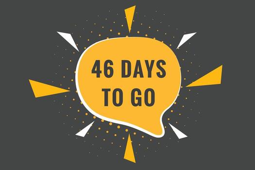 46 days to go countdown template. 46 day Countdown left days banner design vector