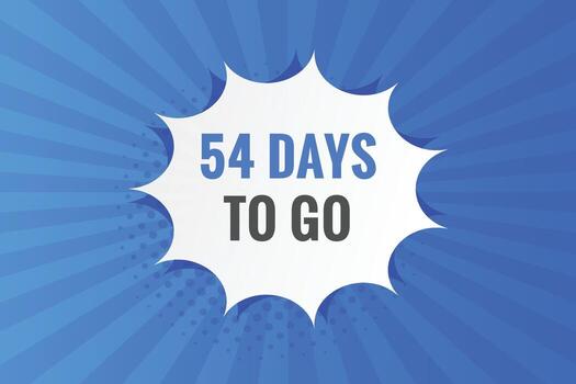 54 days to go countdown template. 54 day Countdown left days banner design vector