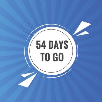 54 days to go countdown template. 54 day Countdown left days banner design vector