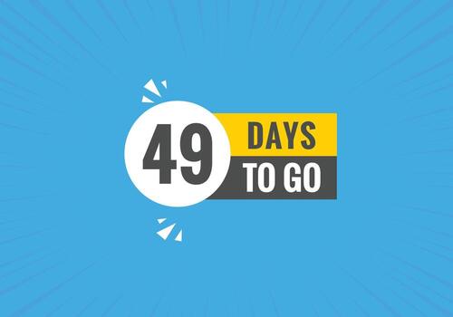 49 days to go countdown template. 49 day Countdown left days banner design vector
