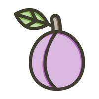 Plum Thick Line Filled Colors For Personal And Commercial Use. vector