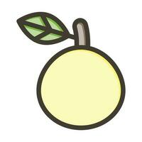 Nashi Pear Thick Line Filled Colors For Personal And Commercial Use. vector