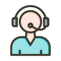 Call Center Thick Line Filled Colors For Personal And Commercial Use. vector