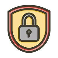 Data Protection Thick Line Filled Colors For Personal And Commercial Use. vector