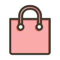 Shopping Bag Thick Line Filled Colors For Personal And Commercial Use. vector