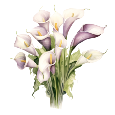 Calla Lily PNGs For Free Download Watercolor Floral Bouquet Illustration Calla Lily Flowers Ai Generated Png