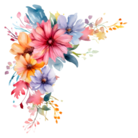 colorida aguarela flores quadro, botânico modelo para cartões e convites. ai gerado png