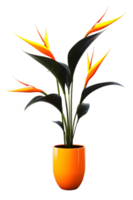 pájaro de paraíso planta en maceta. strelitzia. ai generado png