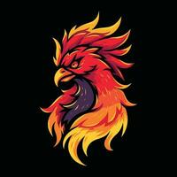 Phoenix Head Mascot Logo for Esport. Phoenix T-shirt Design. Isolated on Black Background vector