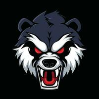 Bear Head Mascot Logo for Esport. Bear T-shirt Design vector