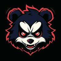 Bear Head Mascot Logo for Esport. Bear T-shirt Design vector