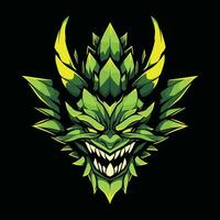 Green Dragon Head Mascot Logo for Esport. Green Dragon T-shirt Design. Green Dragon Logo. Green Dragon Sticker vector