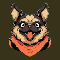 Cute Dog Head Mascot Logo for Esport. Cute Dog T-shirt Design. Cute Dog Logo. Cute Dog Sticker vector